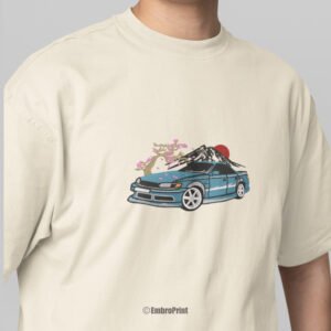 Alternative view of Mt. Fuji with Mazda Car During Cherry Blossom